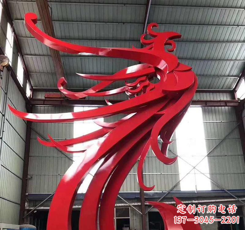 不锈钢公园烤漆凤凰雕塑