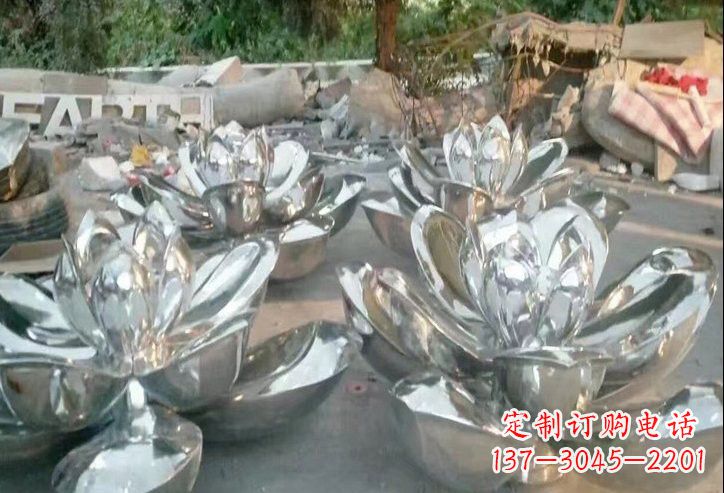 不锈钢公园莲花雕塑