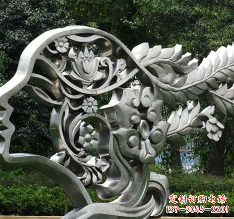 不锈钢公园美女头像雕塑