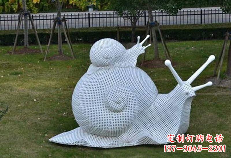 不锈钢公园母子蜗牛雕塑