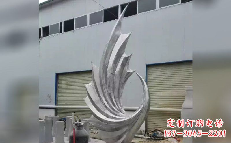 不锈钢公园鸟雕塑