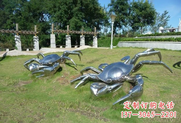 不锈钢公园螃蟹雕塑