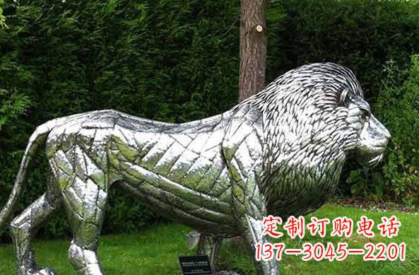 不锈钢公园狮子雕塑