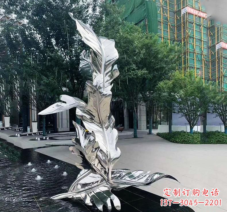 不锈钢公园树叶雕塑