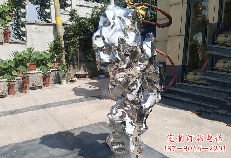 不锈钢公园小区太湖石雕塑