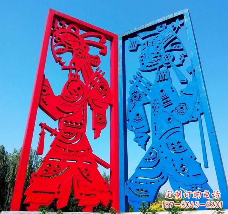 不锈钢公园艺术皮影剪纸雕塑