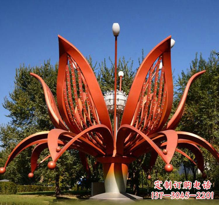不锈钢公园绽放花朵雕塑
