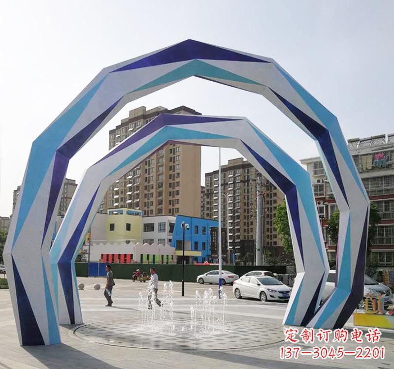 不锈钢拱门创意雕塑