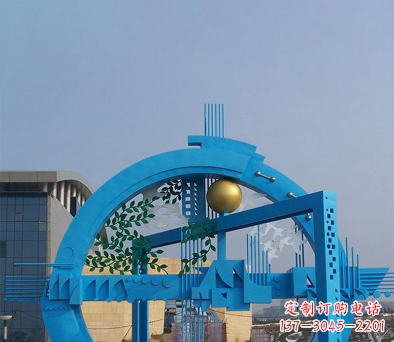 不锈钢拱桥剪纸雕塑