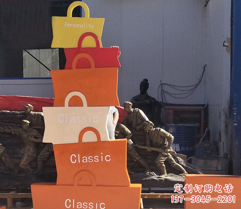购物袋雕塑 - 不锈钢/购物袋 购物袋雕塑 - 不锈钢/购物袋