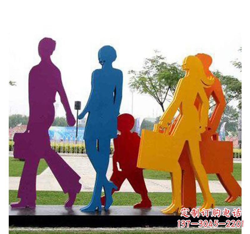不锈钢购物人物雕塑