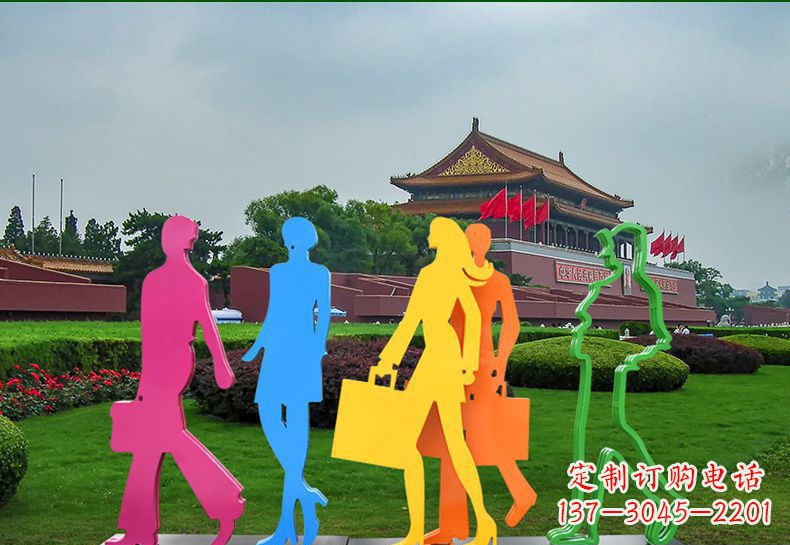 不锈钢购物人物雕塑1