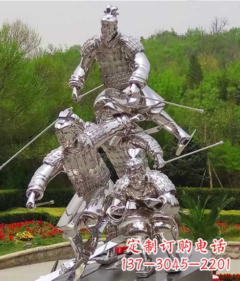 不锈钢古代滑雪人物雕塑