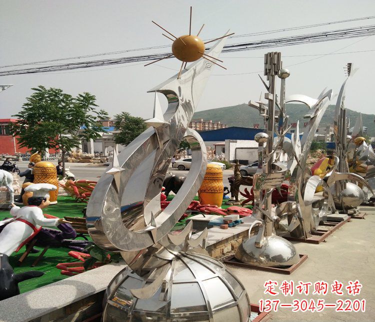 不锈钢光明未来校园雕塑
