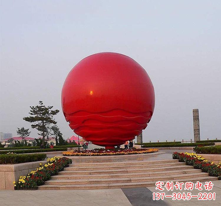 不锈钢广场彩色圆球雕塑