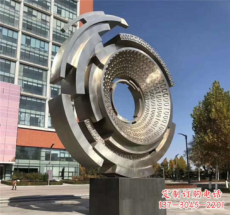 不锈钢广场齿轮雕塑