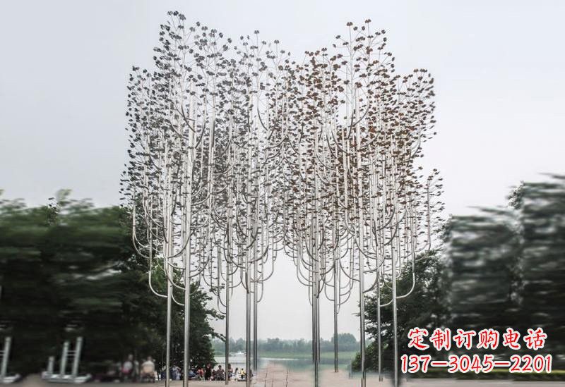 不锈钢广场抽象大树雕塑