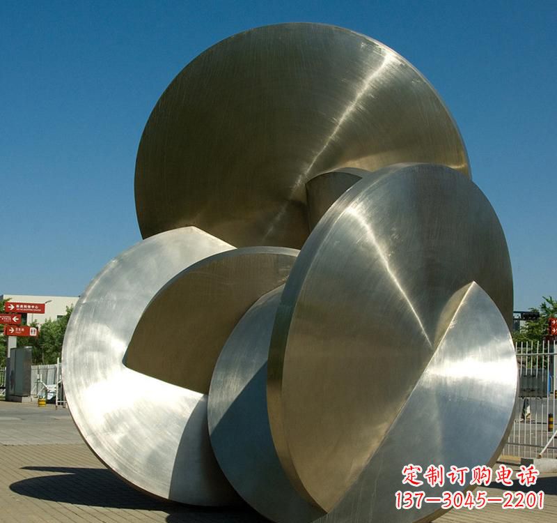 不锈钢广场抽象光盘雕塑