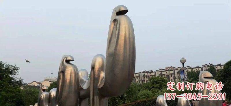 不锈钢广场抽象骆驼景观雕塑