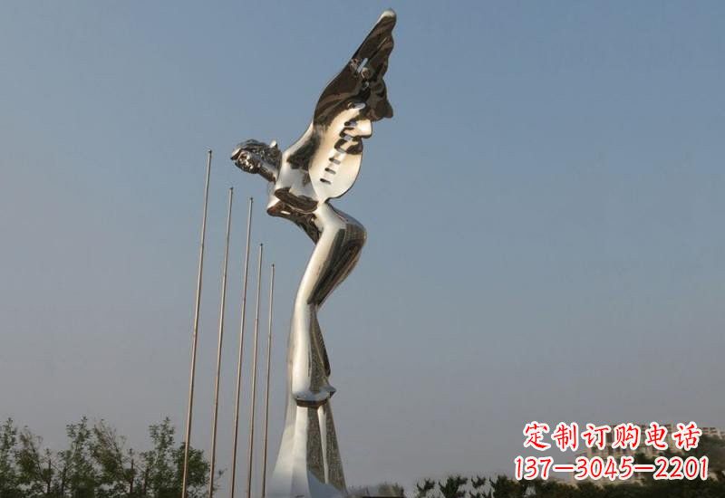 不锈钢天使雕塑:精美而优雅 不锈钢天使雕塑:精美而优雅