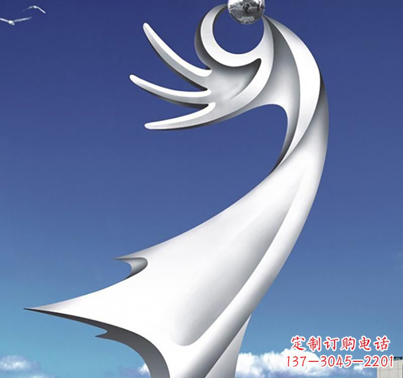 不锈钢广场抽象艺术海浪雕塑