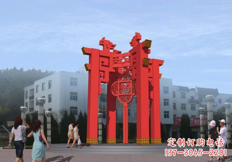不锈钢广场大型抽象灯笼设计图雕塑