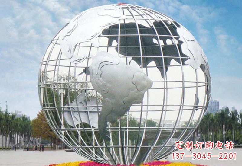 不锈钢/广场/大型/地球-不锈钢广场大型地球雕塑 不锈钢/广场/大型/地球-不锈钢广场大型地球雕塑