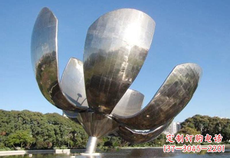 不锈钢广场大型花朵雕塑