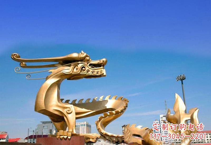 不锈钢广场大型龙雕塑