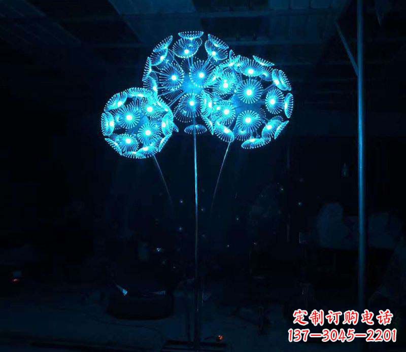 不锈钢广场灯光蒲公英雕塑