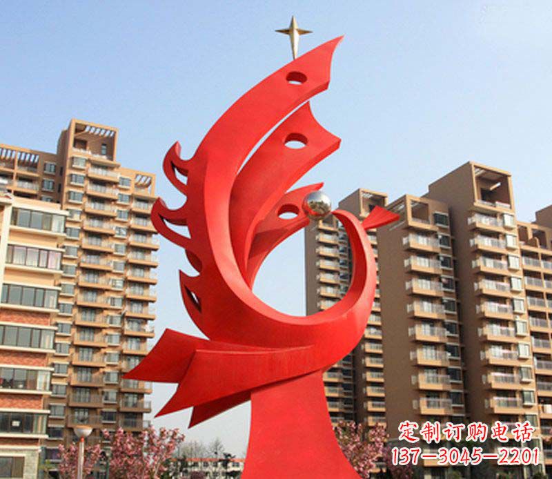 不锈钢广场凤凰景观摆件