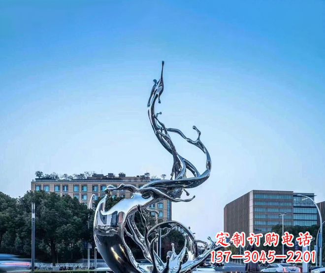 不锈钢广场海浪雕塑