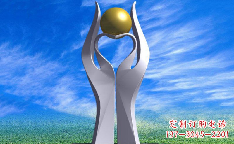 不锈钢广场关爱抽象雕塑