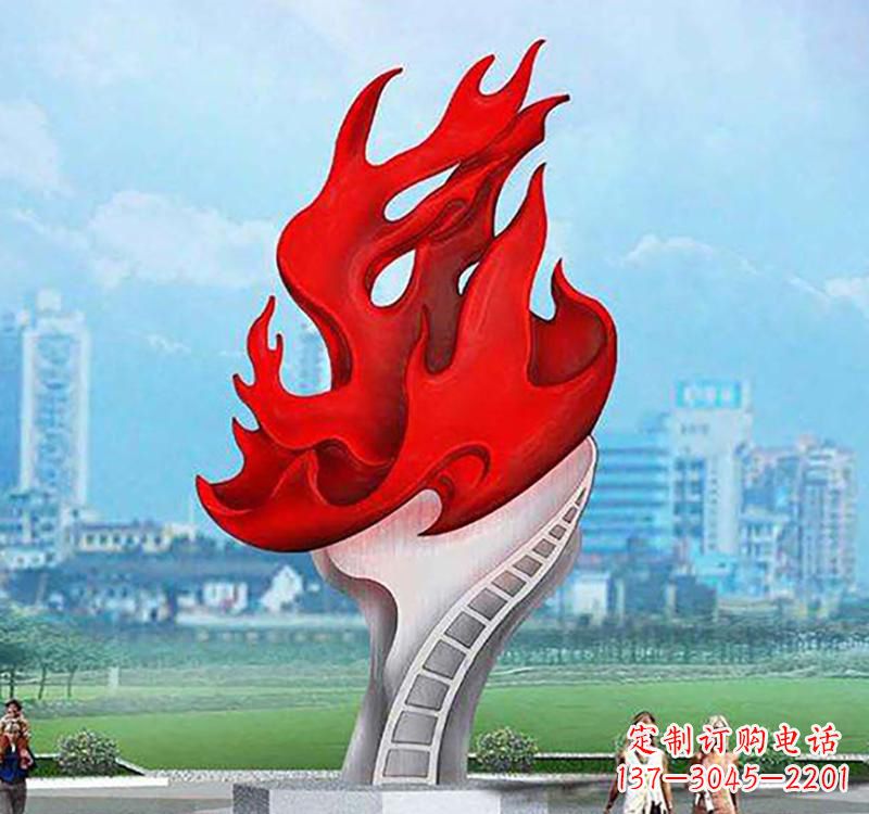 不锈钢广场火炬雕塑