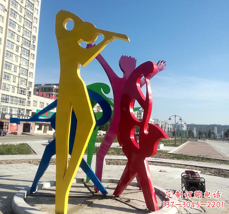 不锈钢广场剪影人物雕塑