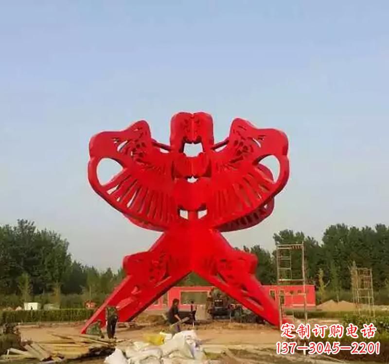 不锈钢广场剪纸风筝雕塑