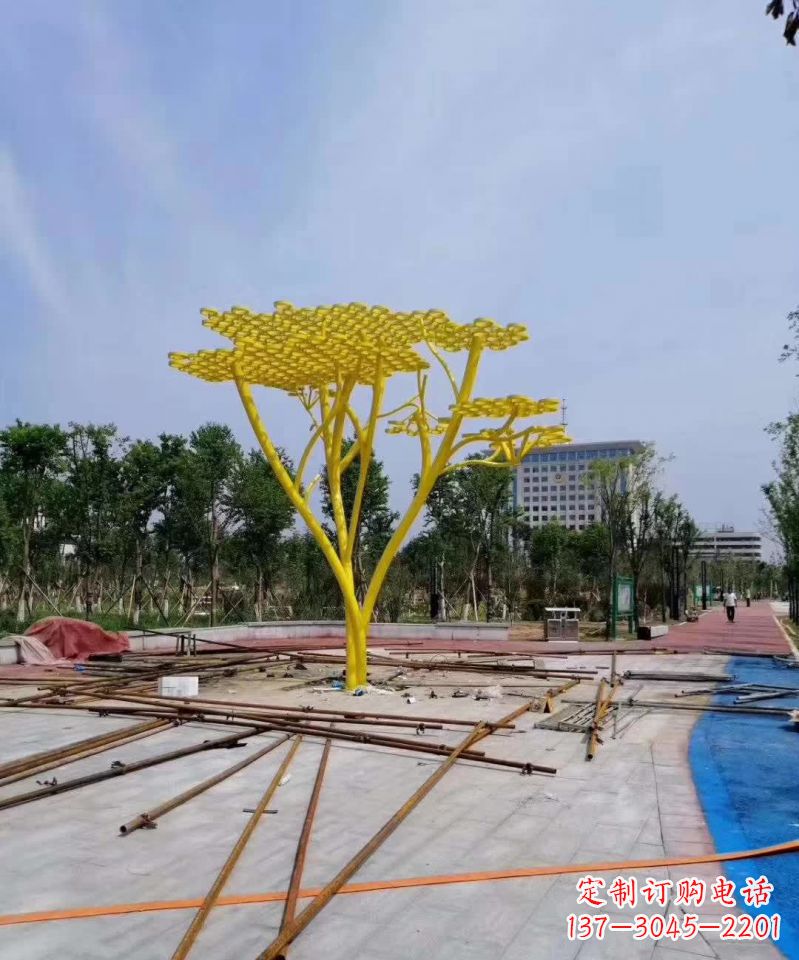 不锈钢广场景观镂空树