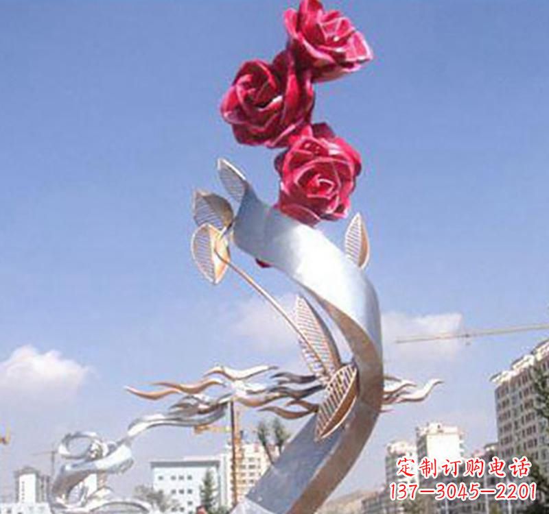 不锈钢/广场/景观/玫瑰花-不锈钢广场景观玫瑰花雕塑 不锈钢/广场/景观/玫瑰花-不锈钢广场景观玫瑰花雕塑