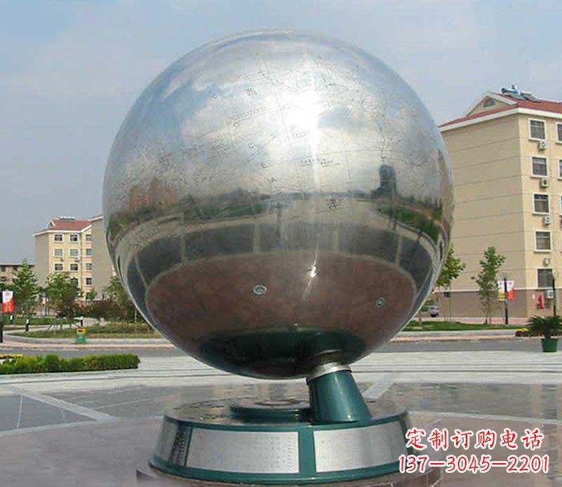 不锈钢广场镜面地球仪