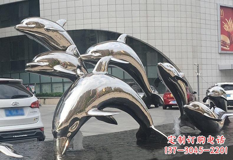镜面雕塑 - 不锈钢/广场/镜面/海豚 镜面雕塑 - 不锈钢/广场/镜面/海豚