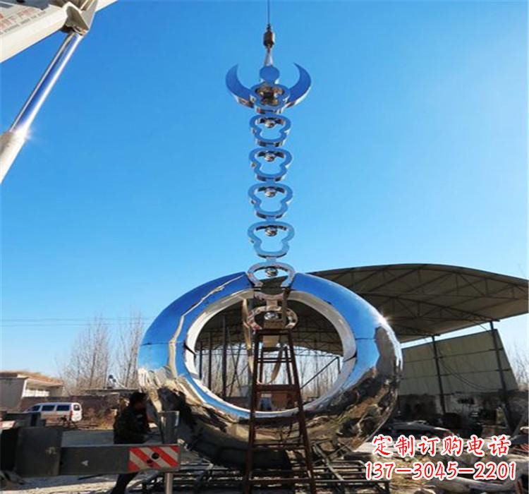 不锈钢广场镜面企业雕塑