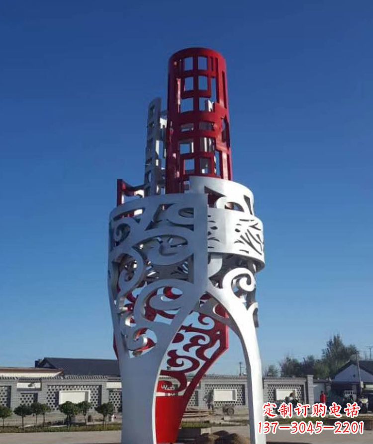 不锈钢广场镂空景观雕塑