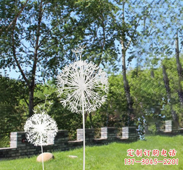 不锈钢广场上的蒲公英雕塑 不锈钢广场上的蒲公英雕塑