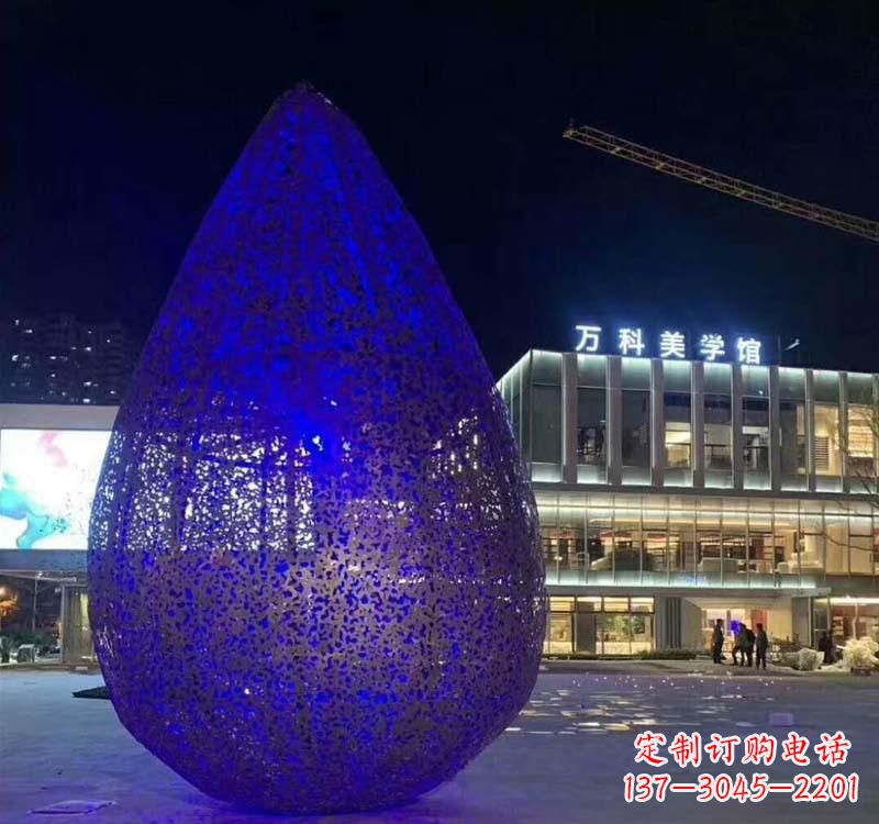 不锈钢广场水滴雕塑