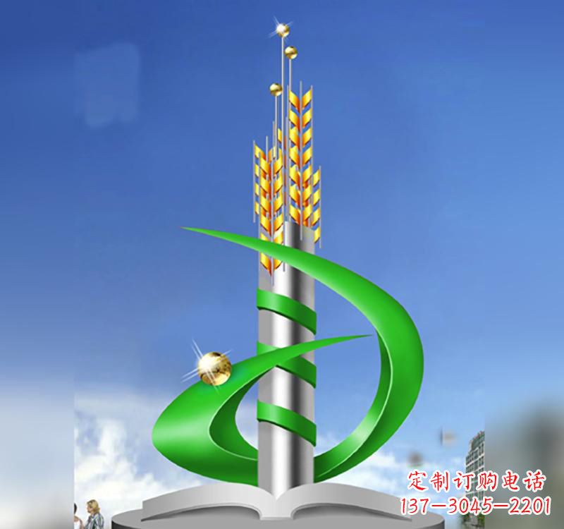 不锈钢广场小麦标志雕塑