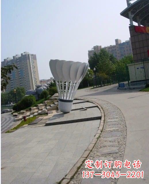 不锈钢广场羽毛球雕塑