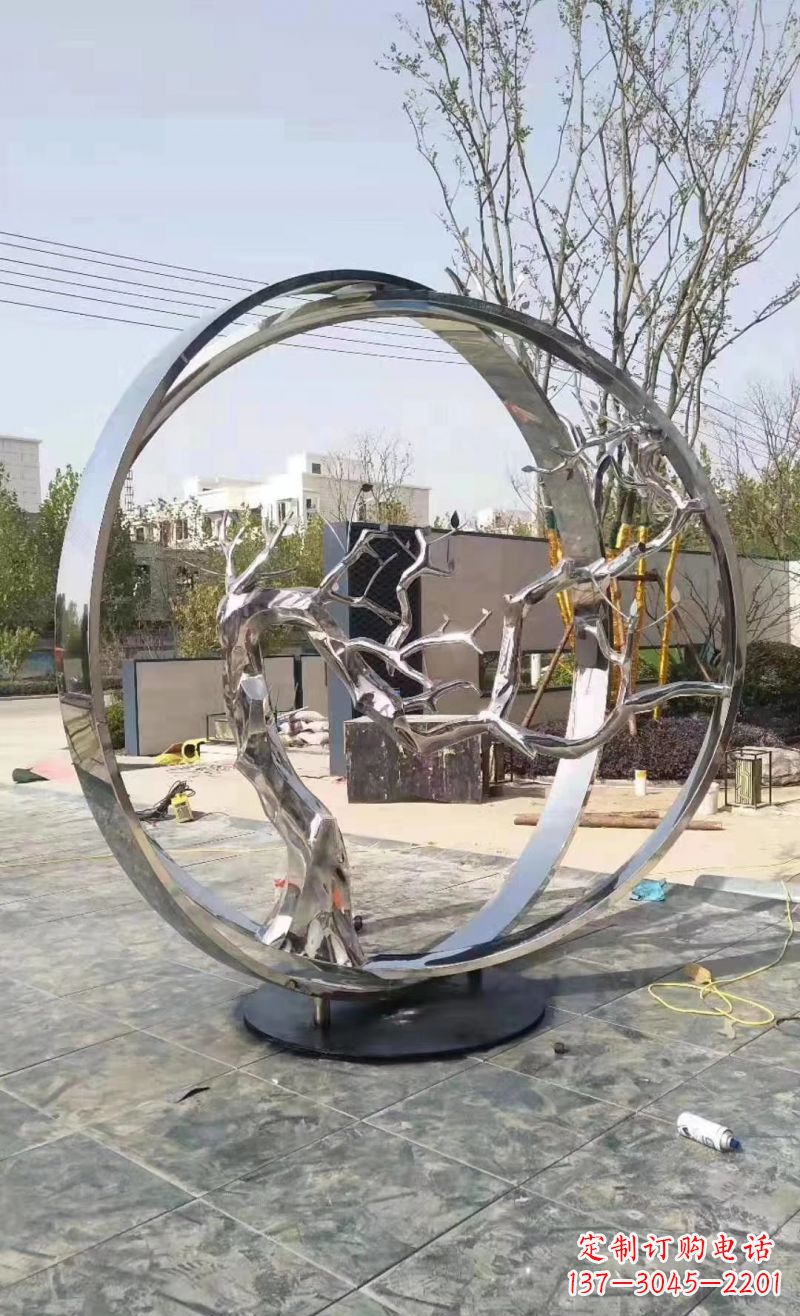 不锈钢广场圆环雕塑