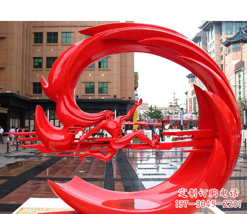 不锈钢广场运动抽象圆环雕塑