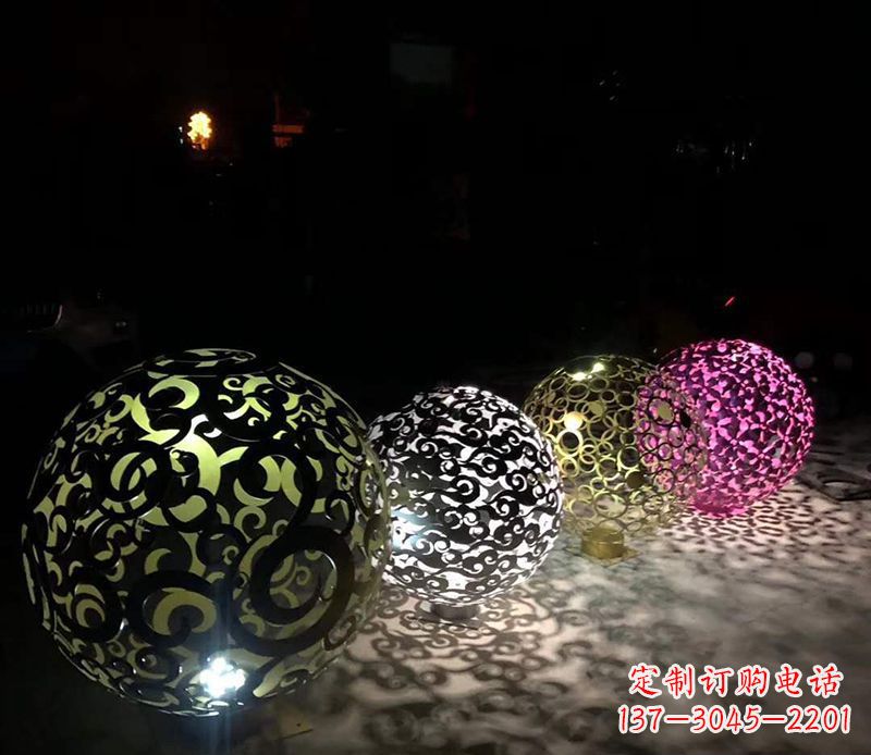 不锈钢广场照明灯镂空球