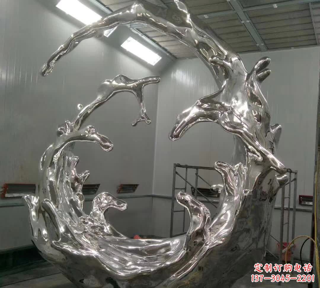 不锈钢海浪抽象雕塑12